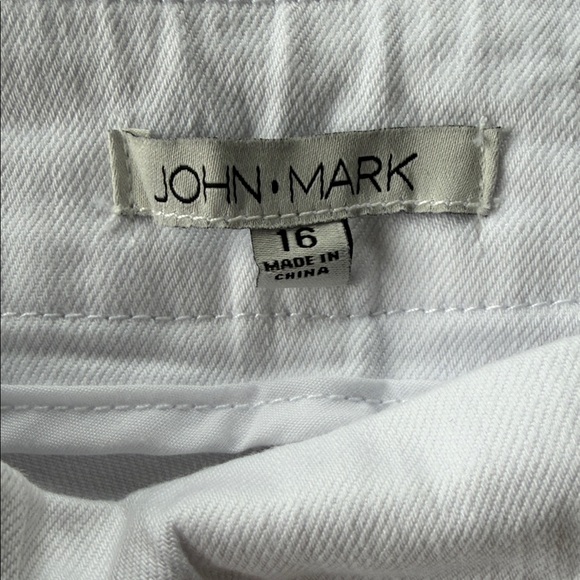 John Mark White Ankle Jeans with Multicolor Hem - Picture 6 of 8